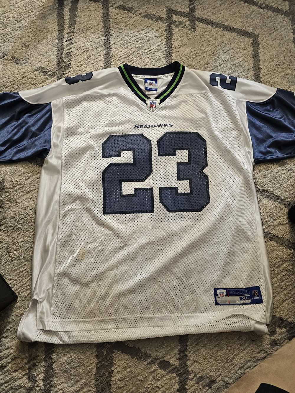NFL Seattle Seahawks White & Navy #23 Mesh Football Jersey